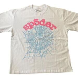 Sp5der Worldwide White Web Graphic T-Shirt - Size M